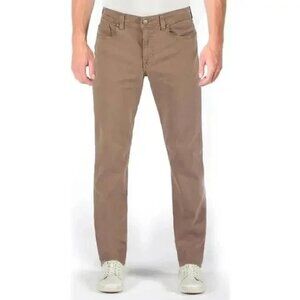 New FIDELITY DENIM JIMMY Slim Straight Mid-Rise Jeans Khaki Brown Tan 38 (34"L)